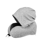 Maxbell Hooded Travel Pillow Hooded Travel Cushion for Outdoor Chair Journals light grey