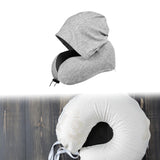 Maxbell Hooded Travel Pillow Hooded Travel Cushion for Outdoor Chair Journals light grey