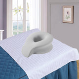 Maxbell Face Down Prone Pillow Ergonomic Face Massage Pillow Beauty at Home Airplane Grey