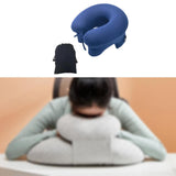 Maxbell Automatic Inflatable Pillow Office Napping Pillow for Airplane Office Hiking dark blue