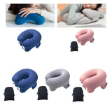 Maxbell Automatic Inflatable Pillow Office Napping Pillow for Airplane Office Hiking dark blue