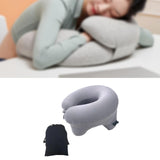 Maxbell Automatic Inflatable Pillow Office Napping Pillow for Airplane Office Hiking gray