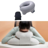 Maxbell Automatic Inflatable Pillow Office Napping Pillow for Airplane Office Hiking gray