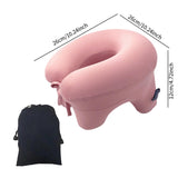 Maxbell Automatic Inflatable Pillow Office Napping Pillow for Airplane Office Hiking pink