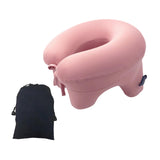 Maxbell Automatic Inflatable Pillow Office Napping Pillow for Airplane Office Hiking pink