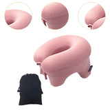 Maxbell Automatic Inflatable Pillow Office Napping Pillow for Airplane Office Hiking pink