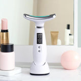 Maxbell Face and Neck Massager Portable Skin Lifting Massager for Beauty Travel Home White