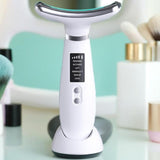 Maxbell Face and Neck Massager Portable Skin Lifting Massager for Beauty Travel Home White