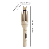 Maxbell 28mm Automatic Hair Curler Self Rotating Curling Iron for Ladies Girls Women light yellow