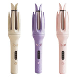 Maxbell 28mm Automatic Hair Curler Self Rotating Curling Iron for Ladies Girls Women light yellow