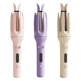 Maxbell 28mm Automatic Hair Curler Self Rotating Curling Iron for Ladies Girls Women light yellow