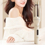 Maxbell 28mm Automatic Hair Curler Self Rotating Curling Iron for Ladies Girls Women light yellow