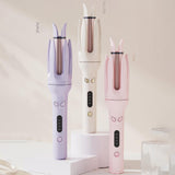 Maxbell 28mm Automatic Hair Curler Self Rotating Curling Iron for Ladies Girls Women light yellow