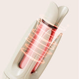 Maxbell 28mm Automatic Hair Curler Self Rotating Curling Iron for Ladies Girls Women light yellow