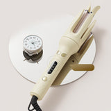 Maxbell 28mm Automatic Hair Curler Self Rotating Curling Iron for Ladies Girls Women light yellow