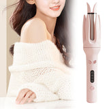 Maxbell 28mm Automatic Hair Curler Self Rotating Curling Iron for Ladies Girls Women pink