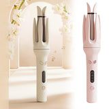 Maxbell 28mm Automatic Hair Curler Self Rotating Curling Iron for Ladies Girls Women pink