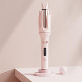 Maxbell 28mm Automatic Hair Curler Self Rotating Curling Iron for Ladies Girls Women pink