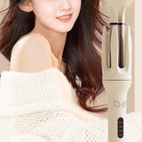 Maxbell Automatic Hair Curler Multipurpose 4 Temperature Adjustable for Girls Travel light yellow