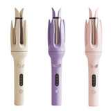 Maxbell Automatic Hair Curler Multipurpose 4 Temperature Adjustable for Girls Travel light yellow