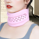 Maxbell Neck Brace 360 Degree Wrap Adjustable Neck Support for Home Women Men Office pink
