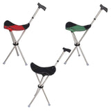 Maxbell Cane with Seat Walking Rest Portable Travel Lightweight for Sitting Foldable Black