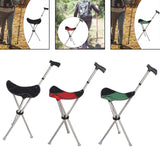 Maxbell Cane with Seat Walking Rest Portable Travel Lightweight for Sitting Foldable Black