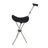 Maxbell Cane with Seat Walking Rest Portable Travel Lightweight for Sitting Foldable Black