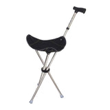 Maxbell Cane with Seat Walking Rest Portable Travel Lightweight for Sitting Foldable Black