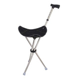Maxbell Cane with Seat Walking Rest Portable Travel Lightweight for Sitting Foldable Black