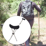 Maxbell Cane with Seat Walking Rest Portable Travel Lightweight for Sitting Foldable Black