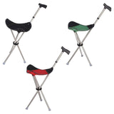 Maxbell Cane with Seat Walking Rest Portable Travel Lightweight for Sitting Foldable Black