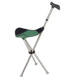 Maxbell Cane with Seat Walking Rest Portable Travel Lightweight for Sitting Foldable Green