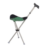 Maxbell Cane with Seat Walking Rest Portable Travel Lightweight for Sitting Foldable Green