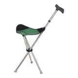 Maxbell Cane with Seat Walking Rest Portable Travel Lightweight for Sitting Foldable Green