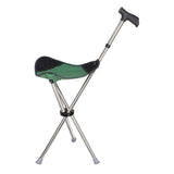 Maxbell Cane with Seat Walking Rest Portable Travel Lightweight for Sitting Foldable Green