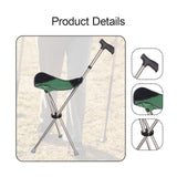 Maxbell Cane with Seat Walking Rest Portable Travel Lightweight for Sitting Foldable Green