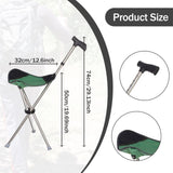 Maxbell Cane with Seat Walking Rest Portable Travel Lightweight for Sitting Foldable Green