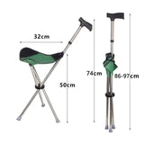 Maxbell Cane with Seat Walking Rest Portable Travel Lightweight for Sitting Foldable Green