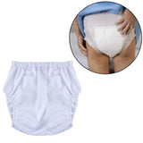 Maxbell Adults Diaper Cover Breathable Washable for Women Men Comfortable Protection S White