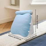 Maxbell Wedge Pillow Headboard for Sitting up, Reading or Working Support Triangular blue