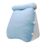 Maxbell Wedge Pillow Headboard for Sitting up, Reading or Working Support Triangular blue