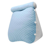 Maxbell Wedge Pillow Headboard for Sitting up, Reading or Working Support Triangular blue