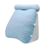 Maxbell Wedge Pillow Headboard for Sitting up, Reading or Working Support Triangular blue