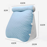 Maxbell Wedge Pillow Headboard for Sitting up, Reading or Working Support Triangular blue