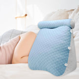 Maxbell Wedge Pillow Headboard for Sitting up, Reading or Working Support Triangular blue