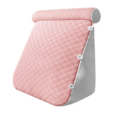 Maxbell Wedge Pillow Headboard for Sitting up, Reading or Working Support Triangular pink