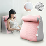 Maxbell Wedge Pillow Headboard for Sitting up, Reading or Working Support Triangular pink