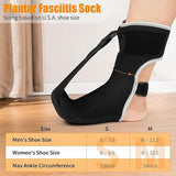Maxbell Plantar Fasciitis Night Splint Sock for Women Men Simple Assembly Black Soft