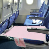 Maxbell Kids Airplane Footrest Airplane Foot Hammock Non Slip Airplane Seat Extender Pink